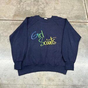 vintage girl scouts faded black made in usa crewneck size xl